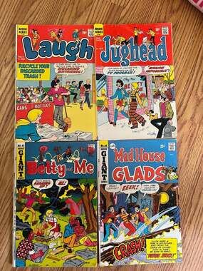 Lot of 4 Vintage Archie Comics: Laugh #256, Jughead #212, Betty and Me #45, and